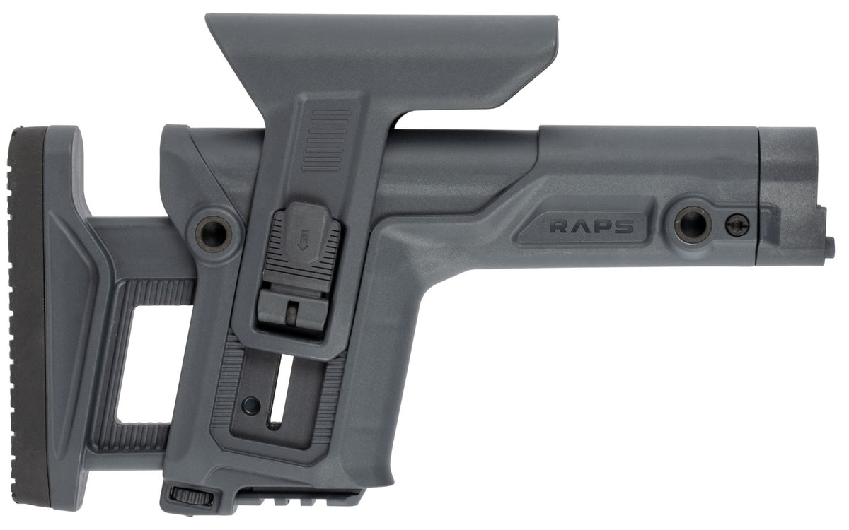 FAB Defense RAPS Precision Buttstock Gray Polymer - Integrated Cheek-Rest, Adjustable LOP & 1Latch System