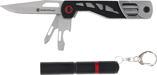 Smith & Wesson Multi-Tool Knife and Flashlight Combo Black