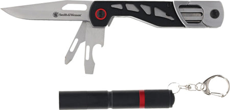 Smith & Wesson Multi-Tool Knife and Flashlight Combo Black