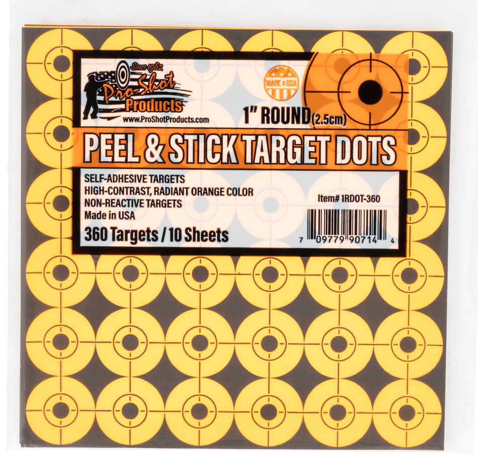 Pro-Shot SplatterShot 1RDOT360 1" Orange Self-Adhesive Target Dots 360 Targets Per Pack