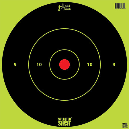 Pro-Shot SplatterShot 12BGREENTG12PK 12" Bullseye Heavy Paper Hanging Targets White Impact 12-Pack