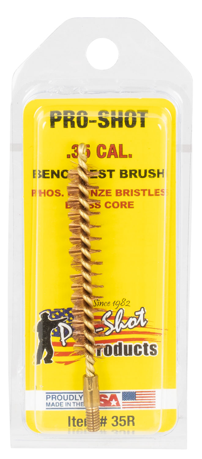 Pro-Shot 35R Bore Brush .35 Cal/9mm Rifle Brass Core Bronze Bristles #8-32 Thread