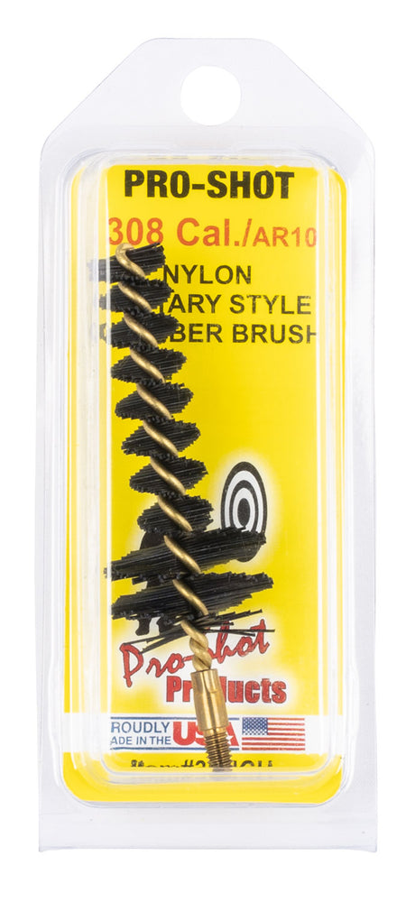 Pro-Shot 30NCH .308/7.62mm AR Chamber Brush Military Style Nylon Bristles Brass Core