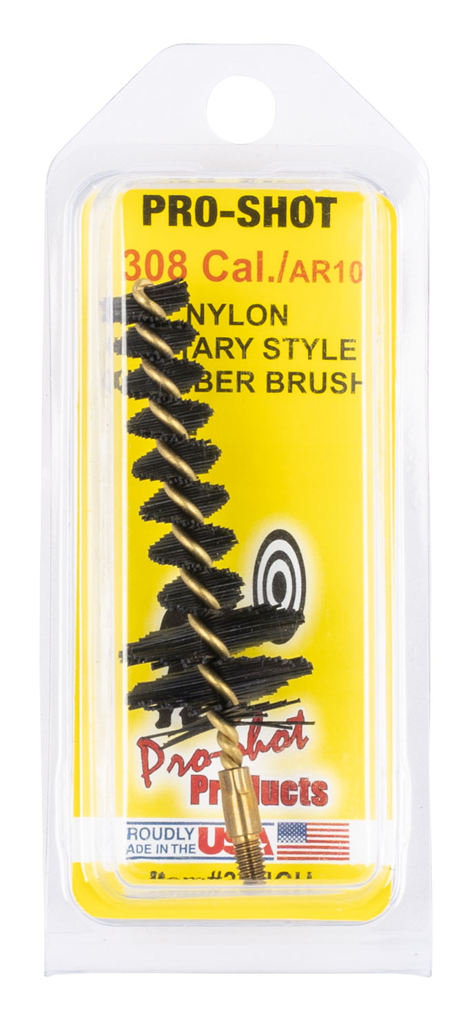 Pro-Shot 30NCH .308/7.62mm AR Chamber Brush Military Style Nylon Bristles Brass Core