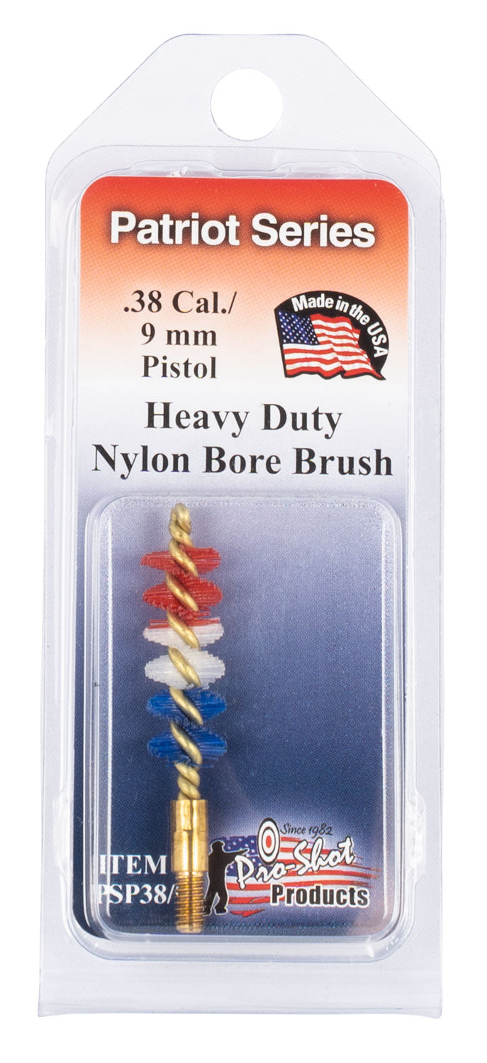 Pro-Shot PSP389 .38 Cal/9mm Pistol Patriot Series Bore Brush Nylon Bristles #8-32 Thread