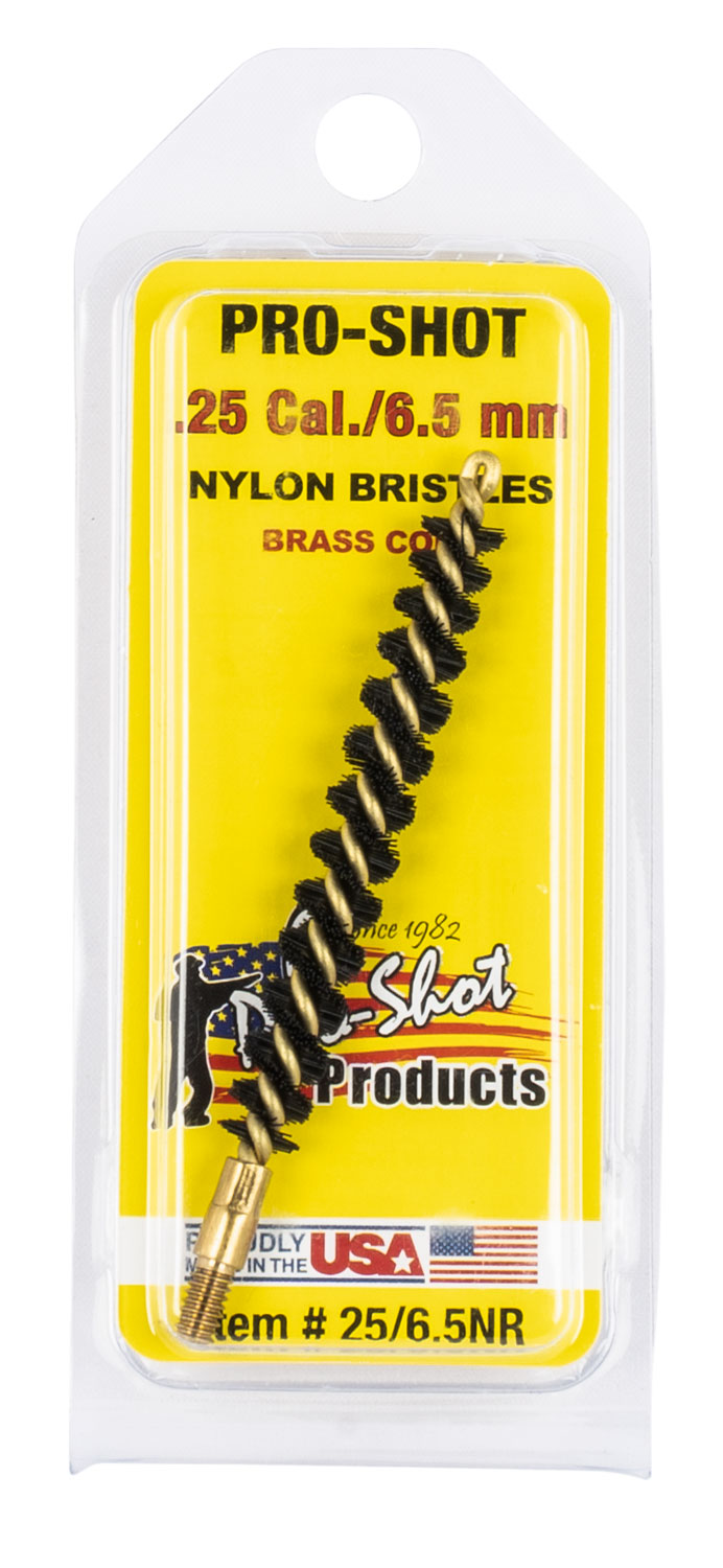 Pro-Shot 2565NR 6.5mm .25 Caliber Rifle Bore Brush Brass Core Nylon Bristles