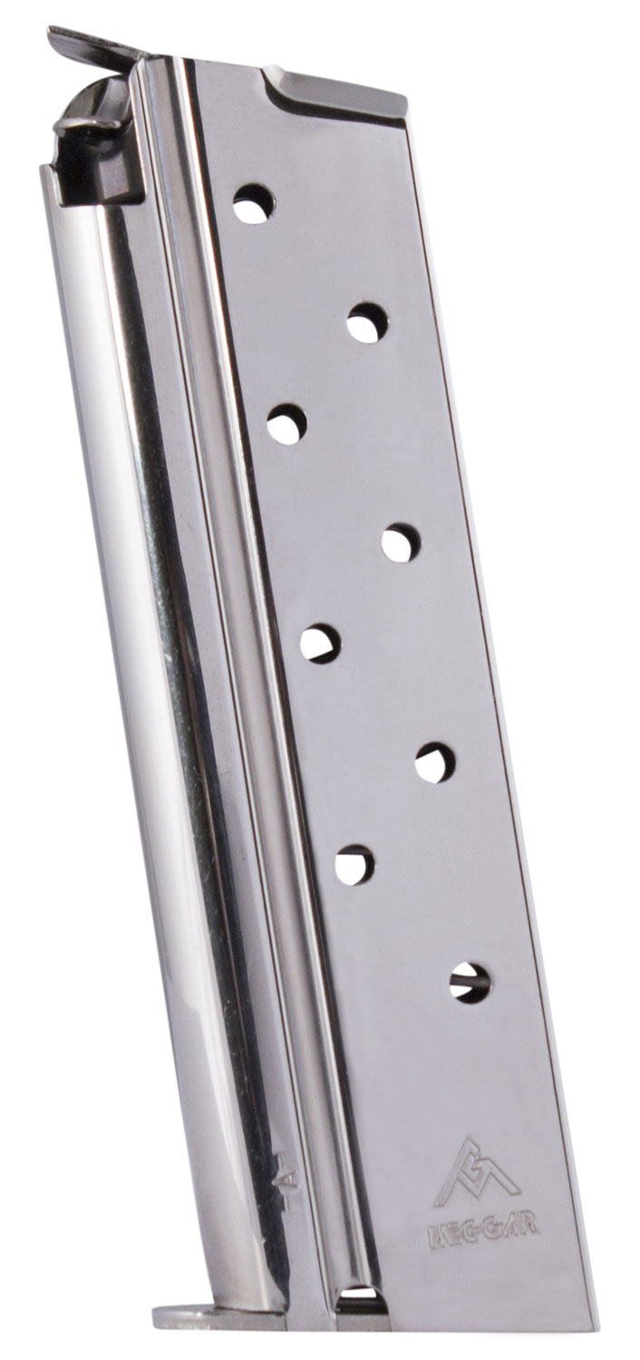 Mec-Gar 8rd 10mm Auto Nickel Detachable Magazine for 1911 Government