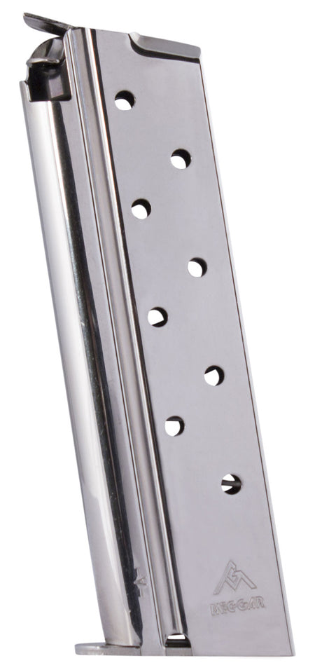 Mec-Gar 8rd 10mm Auto Nickel Detachable Magazine for 1911 Government