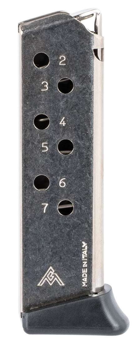 Mec-Gar 7rd 380 ACP Nickel Detachable Finger Rest Magazine for Walther PPK/S