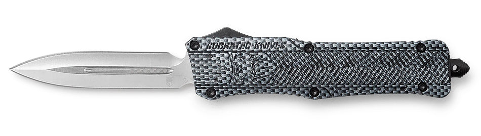 CobraTec CTK-1 Large 3.75" OTF Plain Dagger D2 Steel Blade Carbon Fiber Aluminum Handle Glass Breaker Pocket Clip