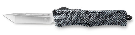 CobraTec CTK-1 Large 3.75" OTF Plain Tanto D2 Blade Carbon Fiber Aluminum Handle Glass Breaker Pocket Clip
