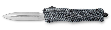 CobraTec CTK-1 Large 3.75" OTF Plain Dagger D2 Steel Carbon Fiber Aluminum Handle w/ Glass Breaker & Pocket Clip