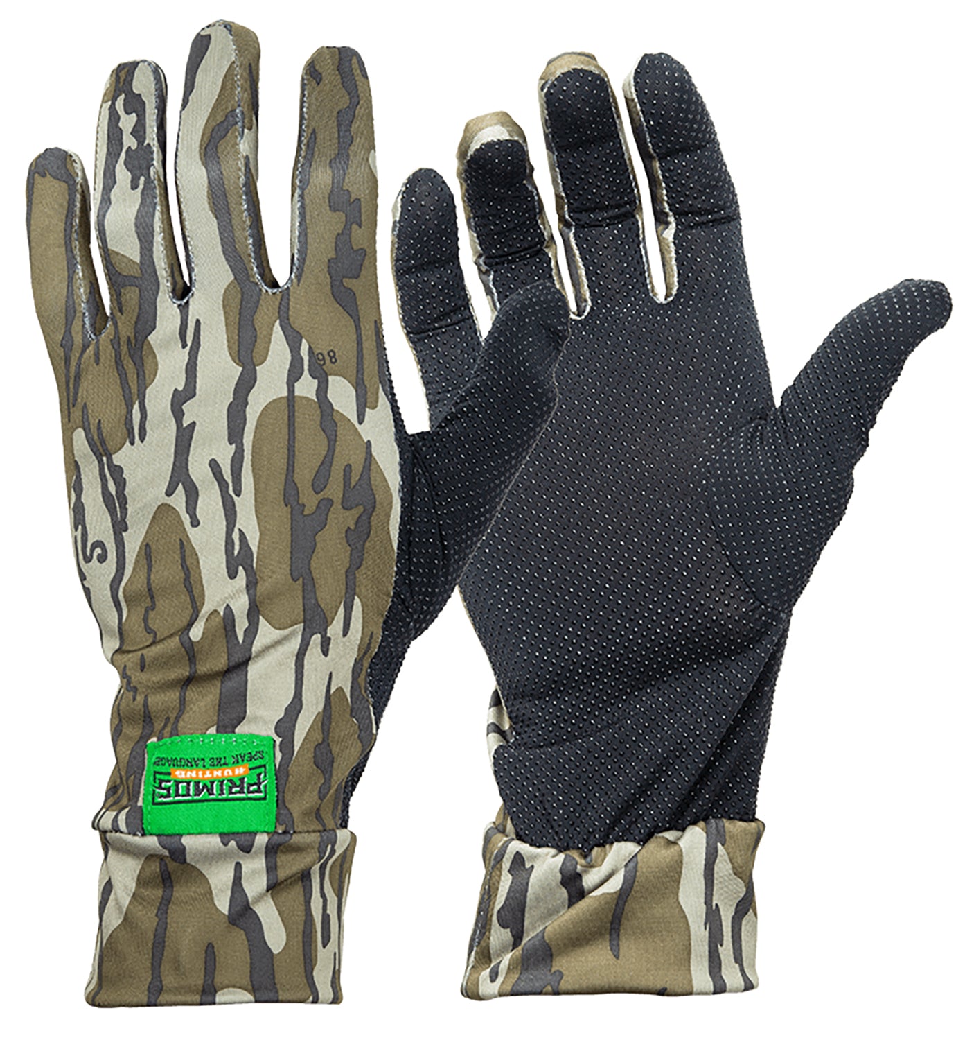 Primos PS6678 Mossy Oak BottomLand Neoprene Stretch Fit Sure-Grip Gloves OSFA