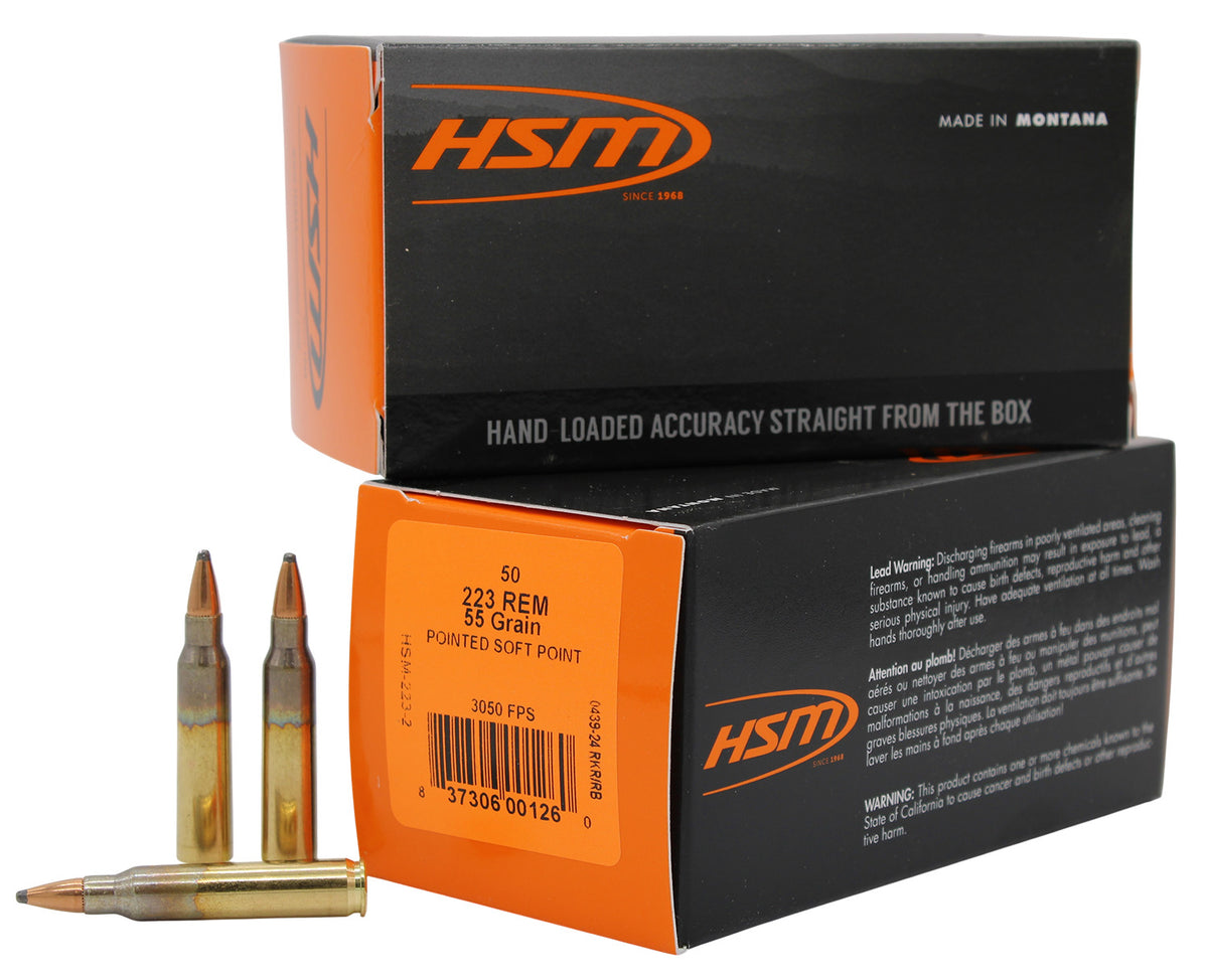 HSM .223 Remington 2232 Varmint Soft Point SP 55 Grain
