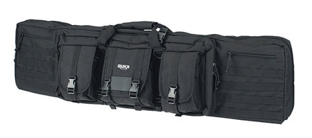 Rukx Gear 36" Double Rifle Case Black 600D Polyester Water Resistant Non-Rust Zippers