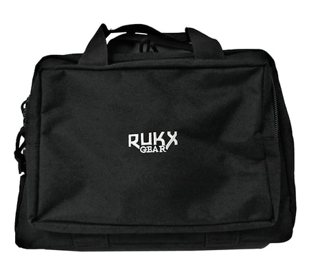 Rukx Gear Double Pistol Bag Black 600D Polyester for 2 Handguns