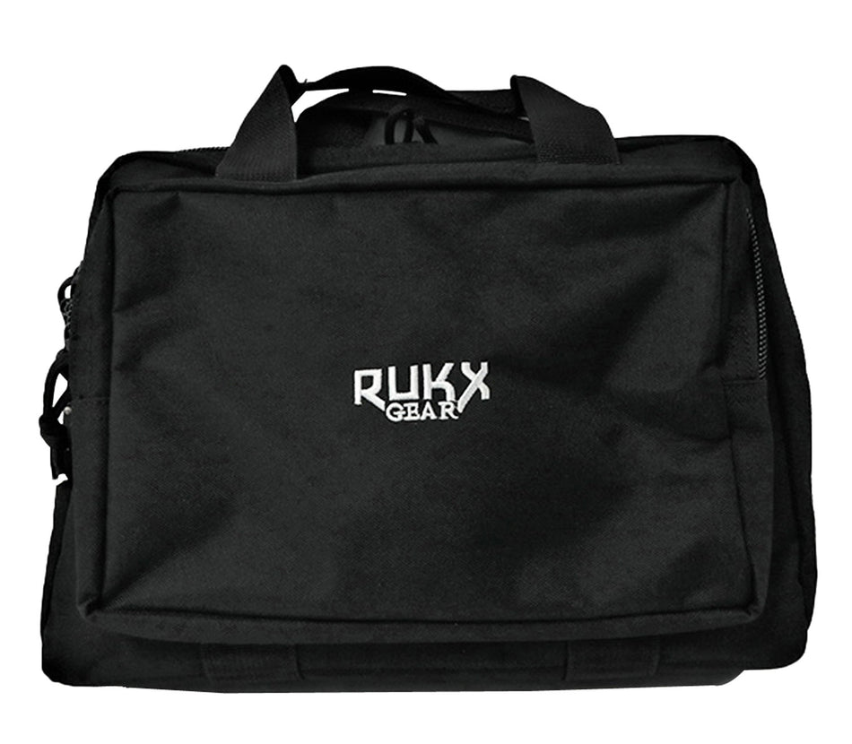 Rukx Gear Double Pistol Bag Black 600D Polyester for 2 Handguns