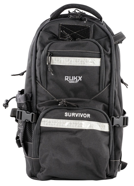 Rukx Gear Survivor Backpack Black ATICTSURB 600D Polyester Day Pack