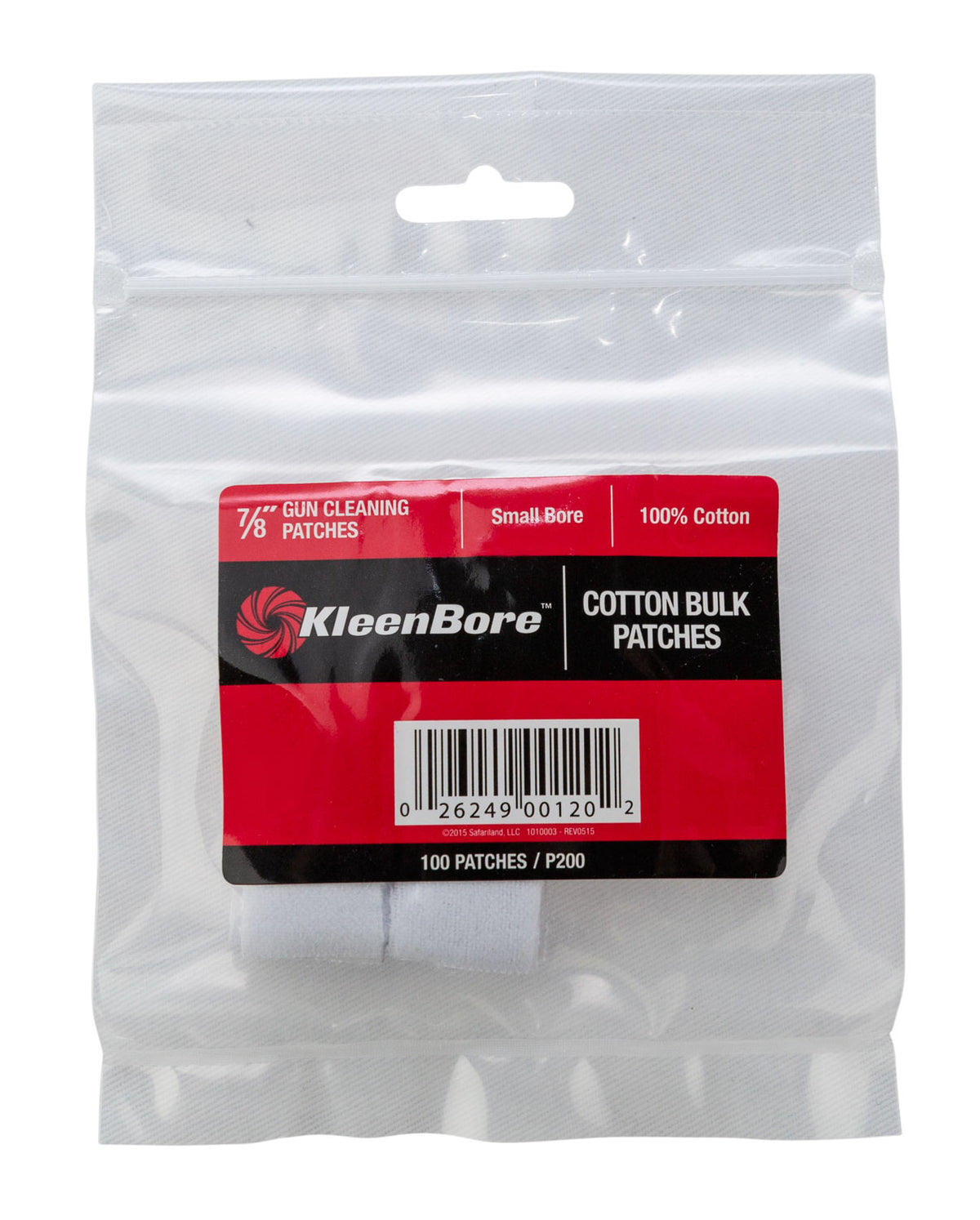 KleenBore P200 .17/.177/.200/.204 Cal Cotton Flannel Cleaning Patches 100 Count