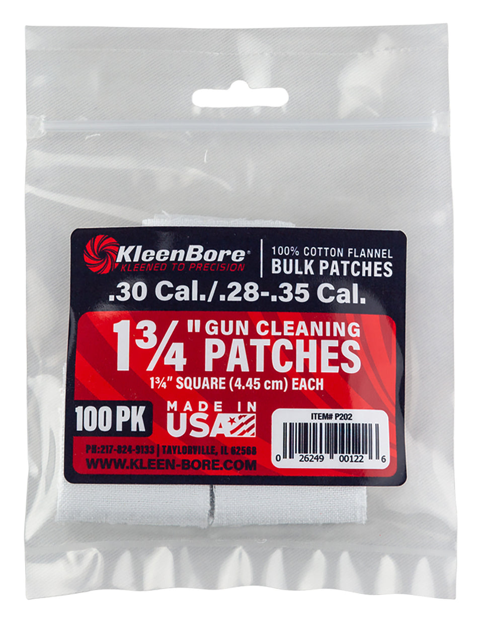 KleenBore P202 .30/.28-.35 Cal 1.75" Cotton Flannel Gun Cleaning Patches 75 Count
