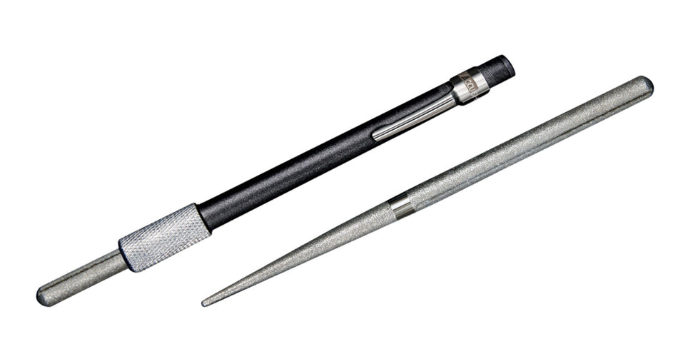 AccuSharp Diamond Rod Sharpener Retractable Cone-Tipped Steel Rod Black Handle