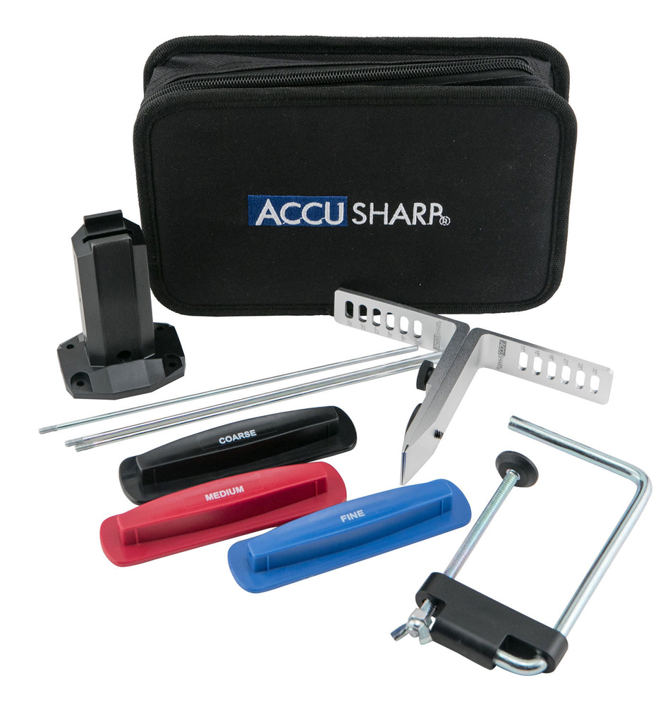 AccuSharp Precision 3-Stone Sharpening Kit Adjustable 6-Angle Clamp Multi Color