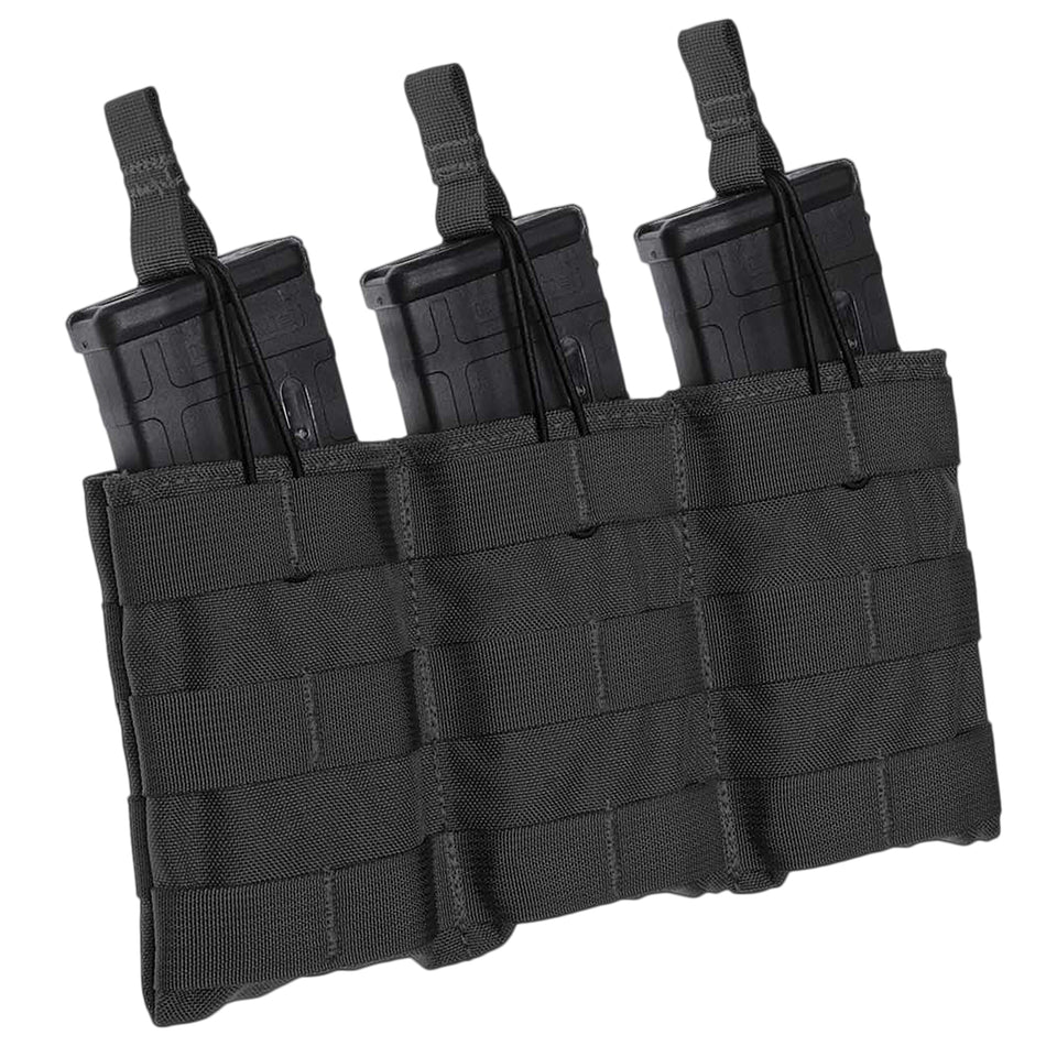 Tacshield T3508BK Triple Rifle Magazine Pouch MOLLE Black 1000D Nylon