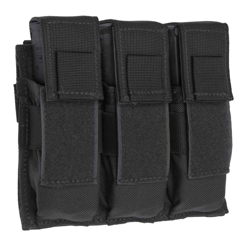 Tacshield T3603BK Triple Pistol Magazine Pouch Universal Black 1000D Nylon