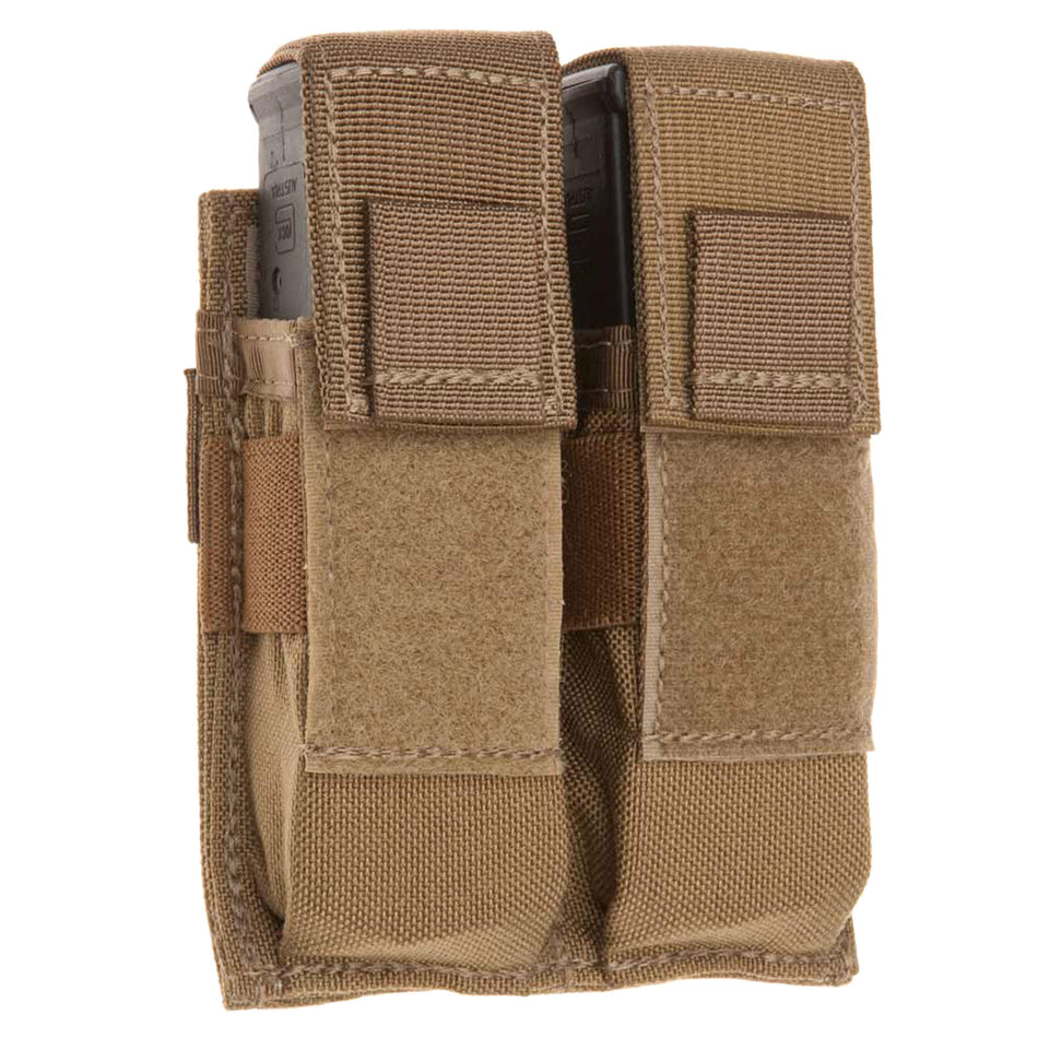 Tacshield T3602CY MOLLE Double Pistol Mag Pouch Universal Coyote 1000 Denier Nylon