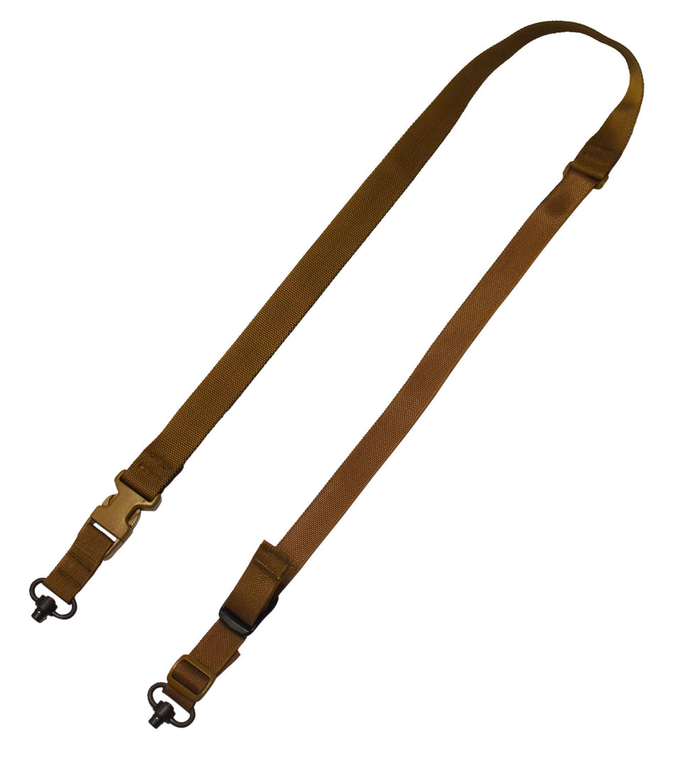 Tacshield T6040CY Coyote Tan Two-Point Fast Adjust Tactical Sling QD Swivels Rifle/Shotgun