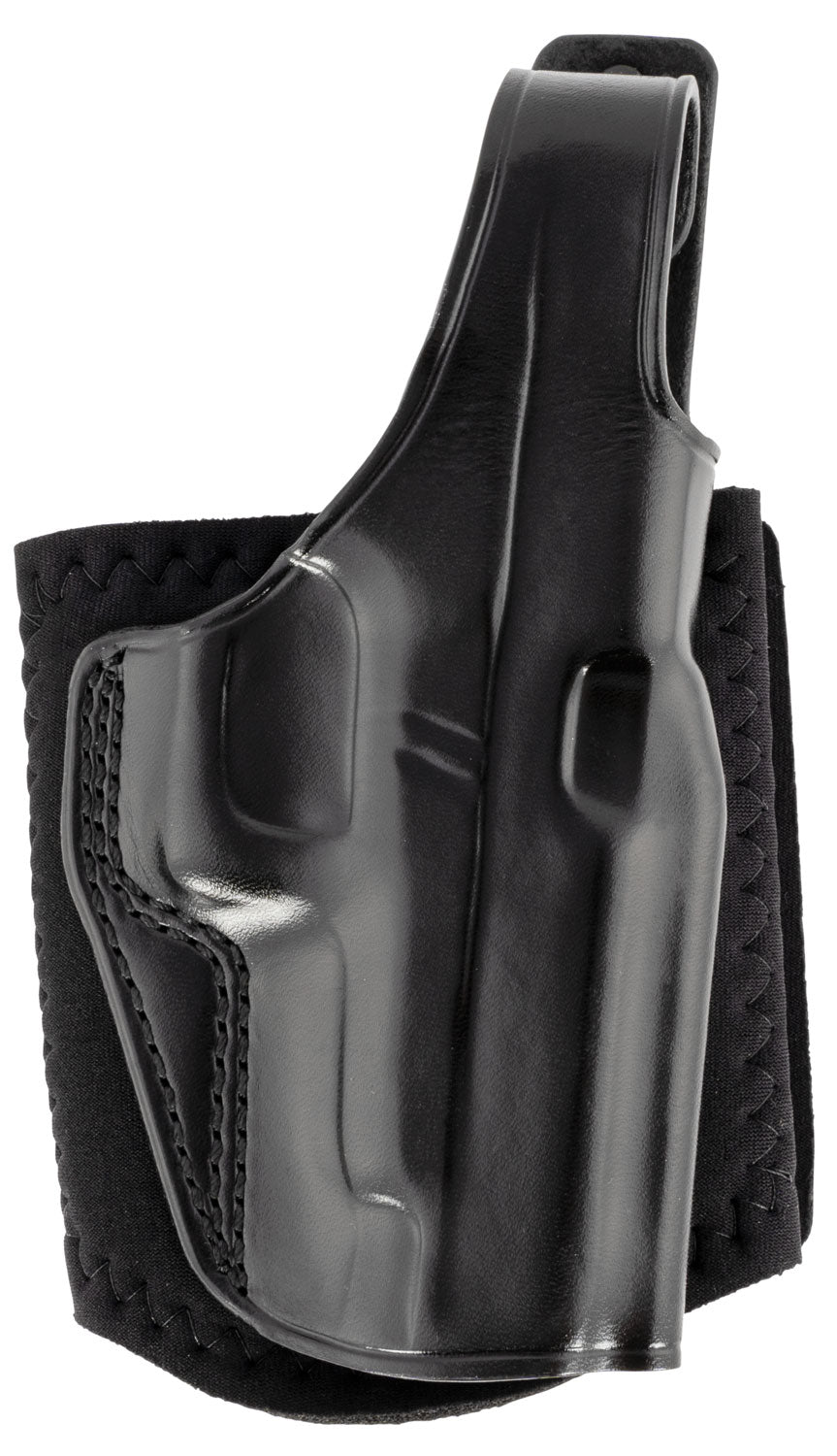 Galco AG834B Ankle Glove Right Hand Ankle Holster - Black Leather, Hook & Loop, Glock 48/48 MOS, Up to 13" Ankle