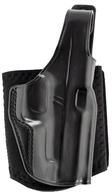 Galco AG834B Ankle Glove Right Hand Ankle Holster - Black Leather, Hook & Loop, Glock 48/48 MOS, Up to 13" Ankle