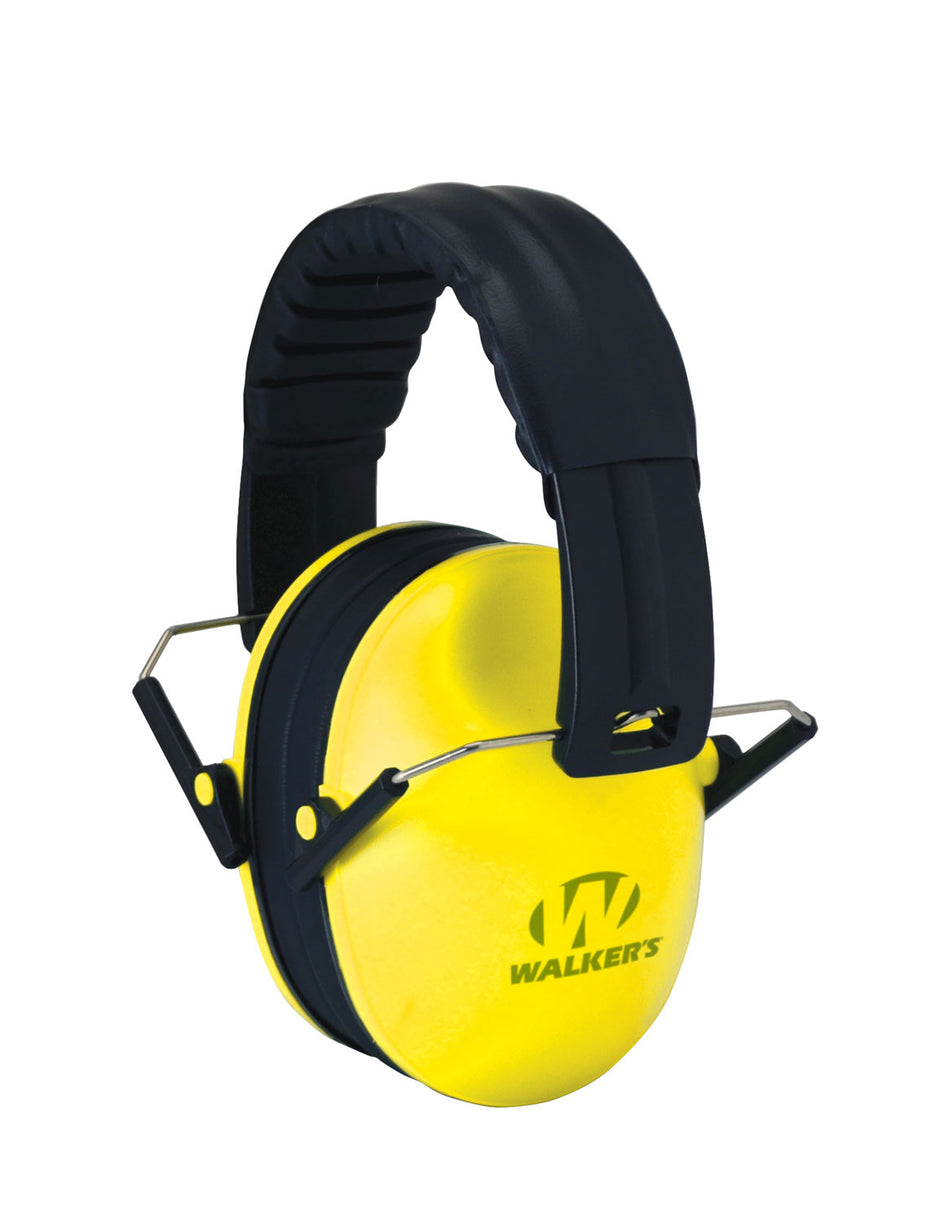 Walker's GWPFKDMYL Kids Folding Muff 23 NRR Over-the-Head Yellow/Black Youth