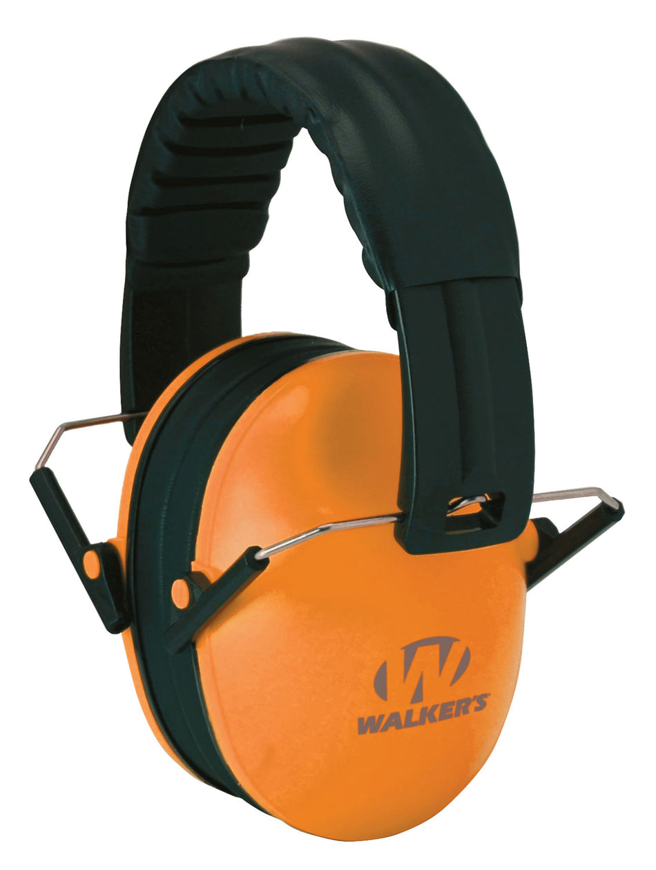 Walker's GWPFKDMOR Kids Passive Muff 23 NRR Over-the-Head Orange Polymer Youth