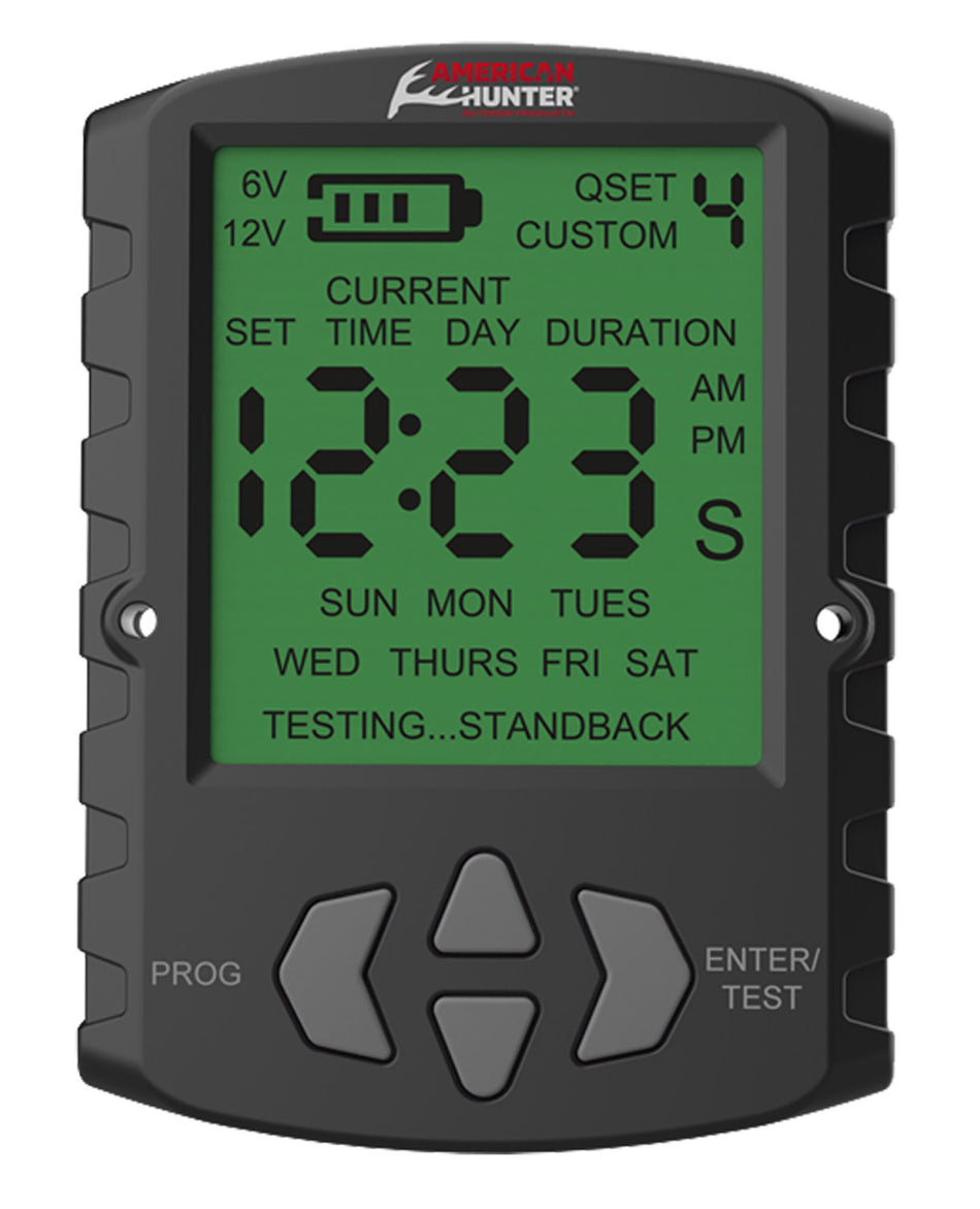 American Hunter AHUTM Universal Digital Timer 6 or 12V Auto-Detect 16 Custom Feeder Settings
