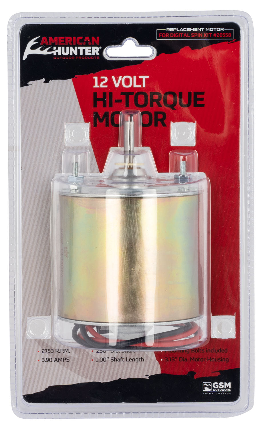 American Hunter 20575 High Torque 12 Volt Feeder Motor 1.12 Amp with Mounting Hardware