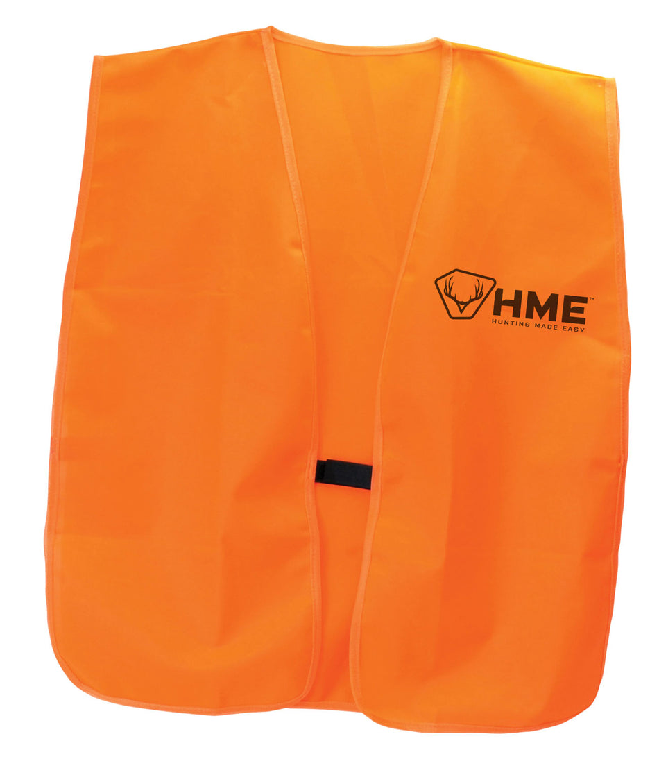 HME Safety Vest Big Boy Blaze Orange Polyester Open Sides Machine Washable