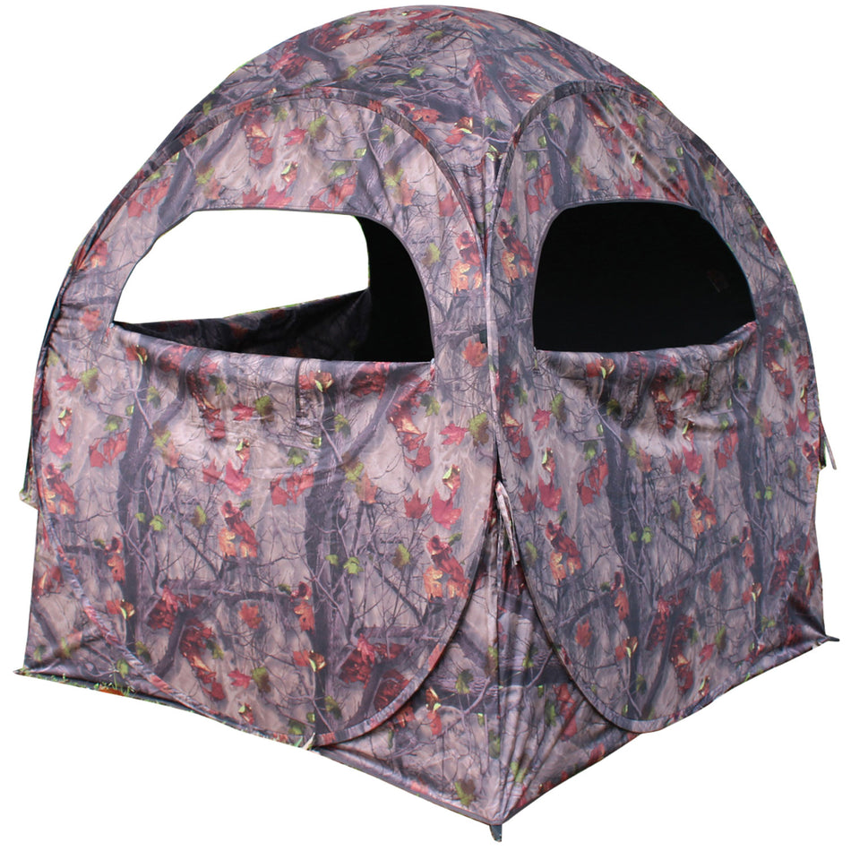HME Spring Steel 75 Ground Blind with Shoot-Through Mesh Camo Polyester