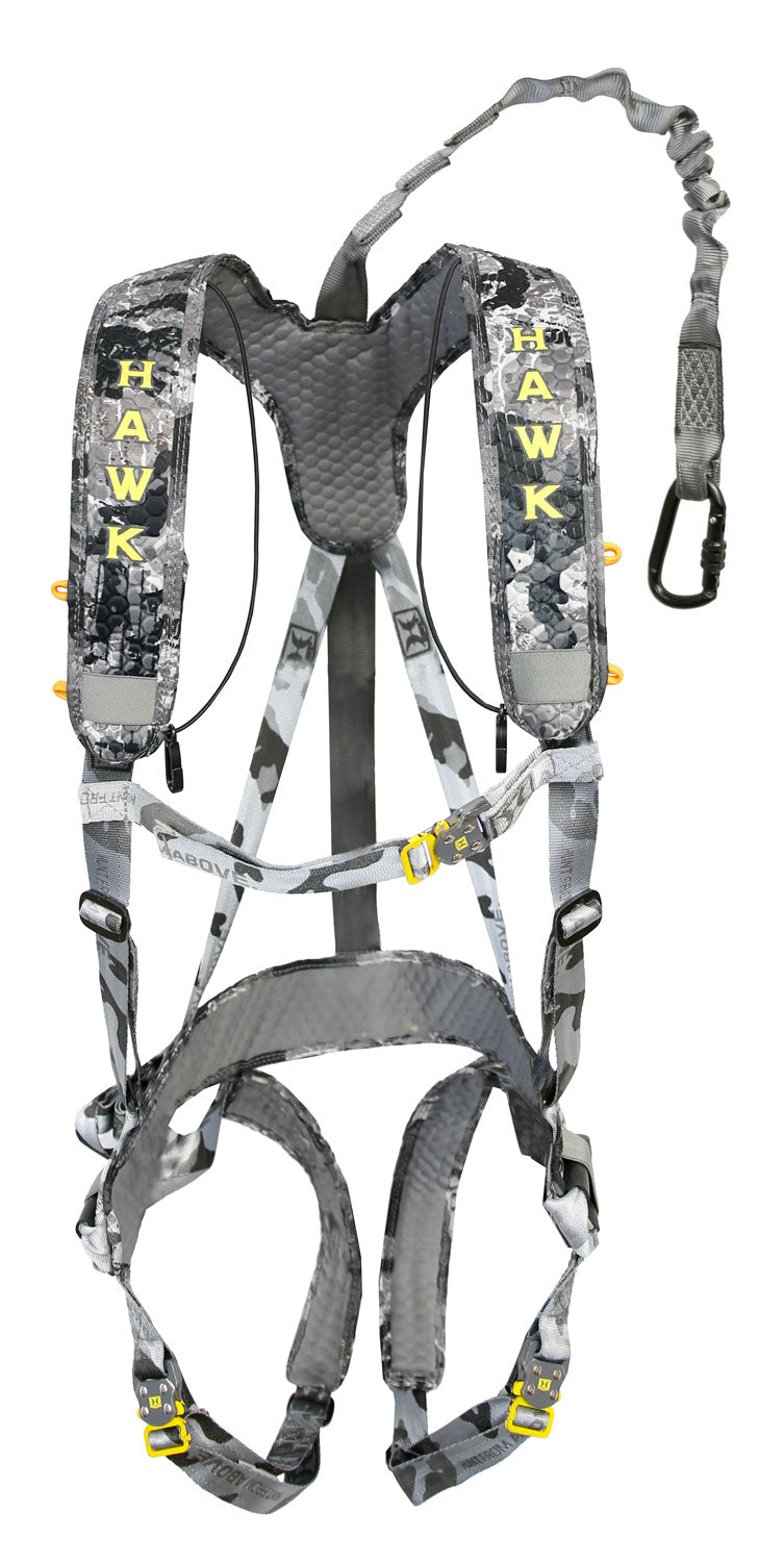 Hawk HWKHH200 Elevate Lite Hunting Safety Harness Black Padded Nylon Adjustable Elastic Chest Strap