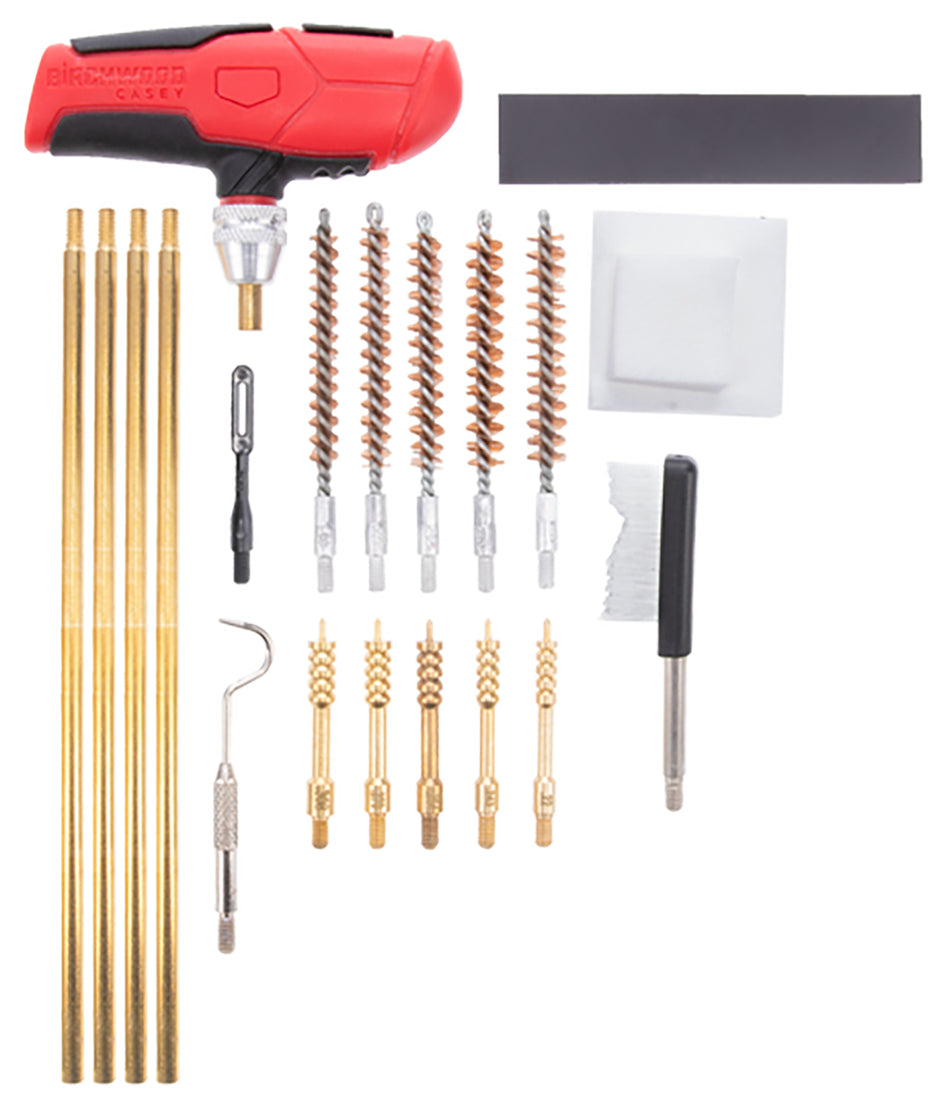 Birchwood Casey RIFCLNKI 21-Piece Universal Rifle Cleaning Kit Black and Red