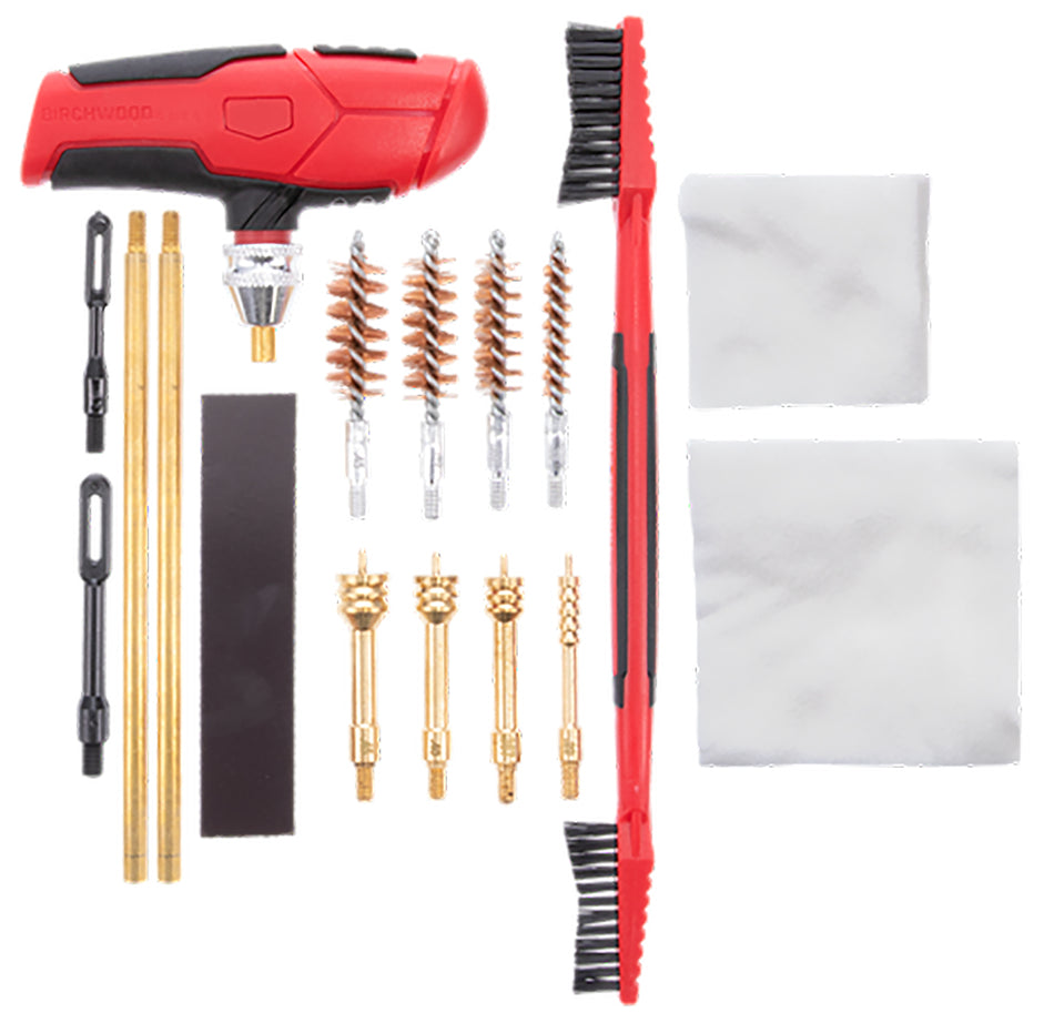 Birchwood Casey HNDGCLNK 16-Piece Universal Handgun Cleaning Kit Black and Red