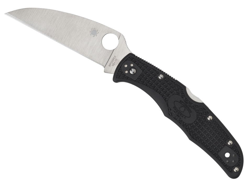 Spyderco C10FPWCBK Endura 4 LW Wharncliffe 3.78" Plain VG-10 SS Blade Black Bi-Directional Texture FRN Handle