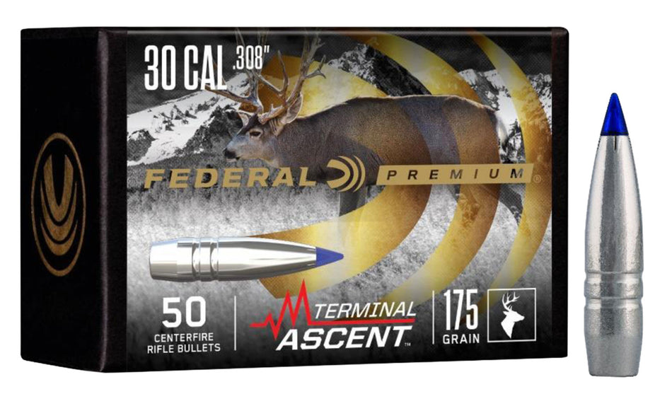 Federal Terminal Ascent Component 30 Cal 175gr Long-Range Bullets 50 Per Box