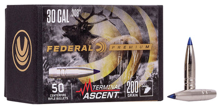 Federal Terminal Ascent Component 30 Cal 200gr Long-Range Bullets 50 Per Box