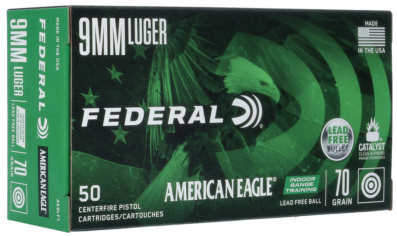 American Eagle 9mm Luger/Parabellum AE9LF1 IRT Training Lead-Free IRT 70 Grain