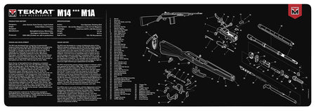 TekMat TEKR36M14 Springfield M1A Cleaning Mat 12x36 Inch Rubber with Parts Diagram