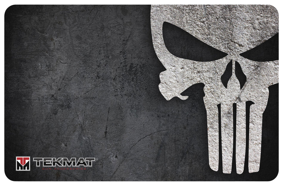 TekMat Punisher Skull Novelty Door Mat Black Gray Rubber 25" x 42"