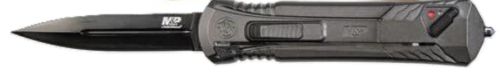 Smith & Wesson M&P Out-the-Front 3.5" Single Edge Spear Point Blade Knife, Black/Gray