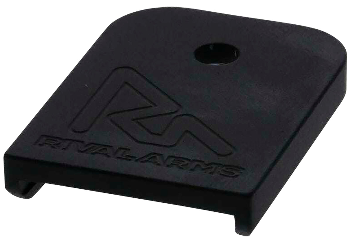 Rival Arms RA70G001A Black Aluminum Magazine Baseplate Compatible with Glock 9mm Luger/40 S&W/357 Sig