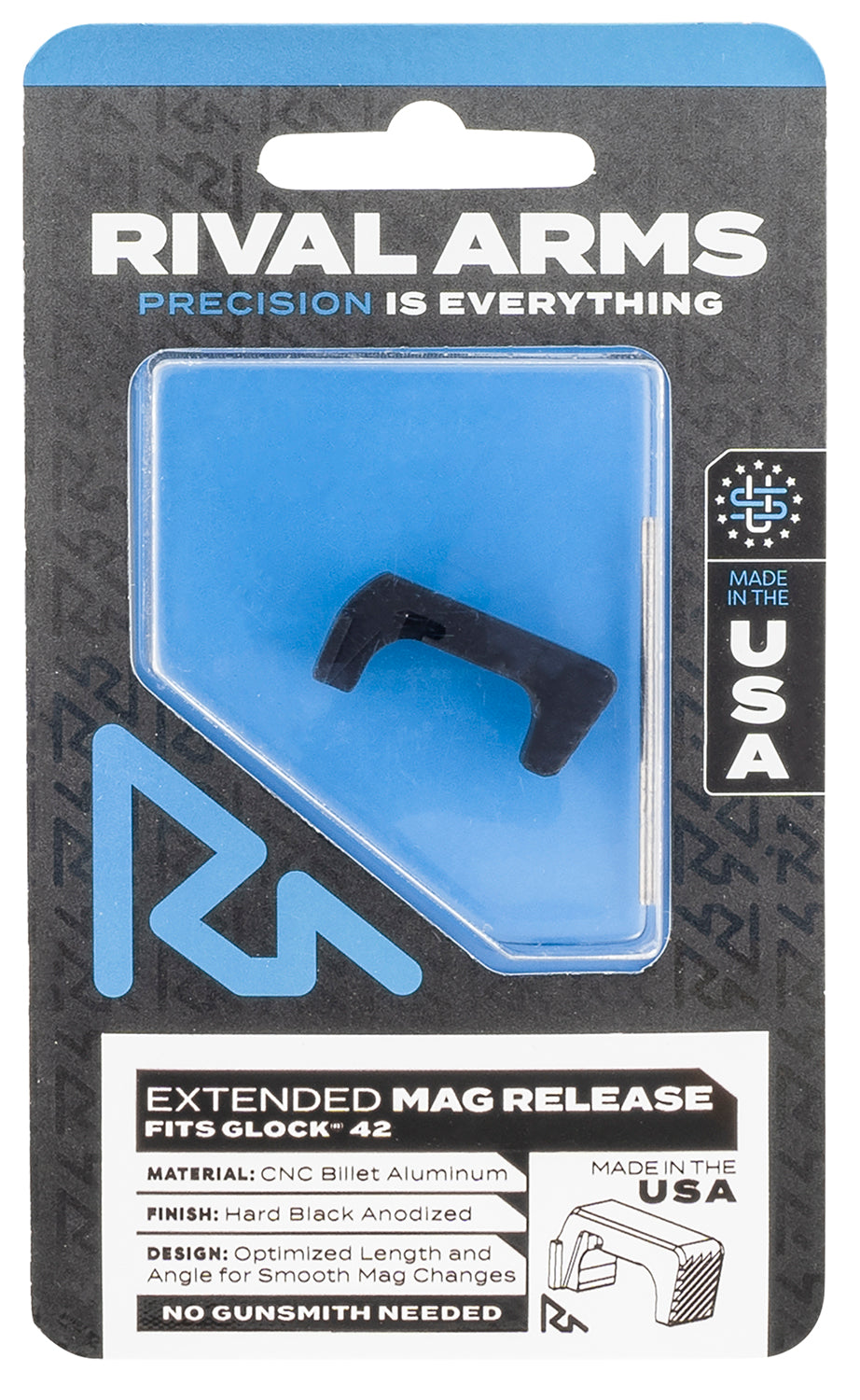 Rival Arms Extended Mag Release Sig P320 Black Anodized Aluminum RA72S001A